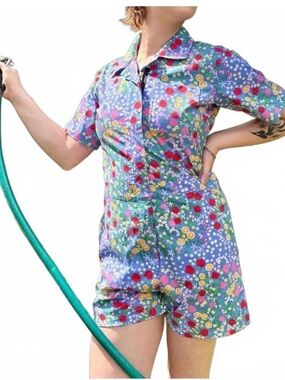 Nooworks Multicolor Floral Short Sleeve Romper